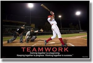 ... NEW Motivational TEAMWORK POSTER - Henry Ford Quote - Sports Baseball