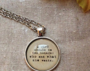 ... : who and what she wants coco Chanel quote necklace antique silver