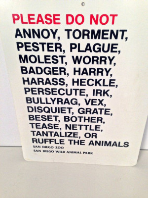 vintage San Diego Zoo souvenir humor sign by forrestinavintage
