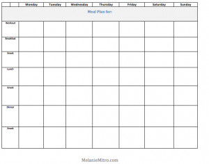 sit down with my blank meal plan (below) and fill in the spaces.
