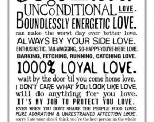 ... Wall Art. I Love My Dog Quotes Poster. Gift For Dog People Or Animal