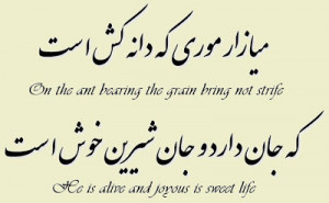 One thousand years ago, Ferdowsi, the Iranian poet said: “On the ant ...