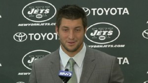 Tim Tebow Introduced by N.Y. Jets