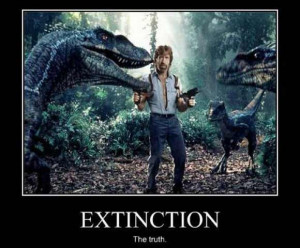Chuck Norris VS Dinosaurs - internet meme - lol