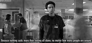 alone #i hate being alone #scrubs #gif #Black and White