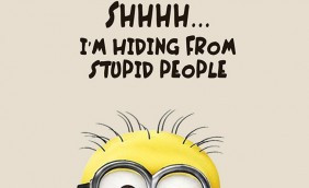 am hiding from stupid people - Cute minions Quotes Facebook DPs