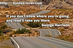 If you don't know where you're going any road'll take you there