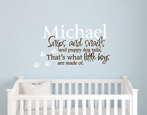 SNIPES-AND-SNAILS-PERSONALIZED-Vinyl-Wall-Decal-Quote-Baby-Boy-Nursery ...
