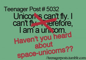 flying through the sky, post, quotes, space, space-unicorns, teenager ...