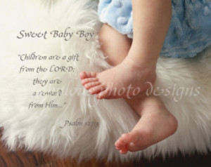 8x10 Sweet Baby Boy (or Custom Name and Birthdate) Nursery Room Decor ...