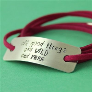 Personalized Faux Suede Quote Bracelet - Spiffing Jewelry All good ...