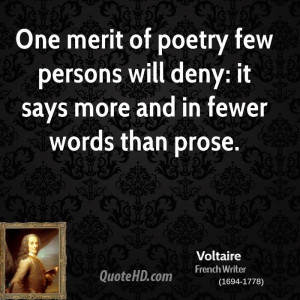 One merit of poetry few persons will deny: it says more and in fewer ...