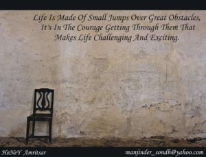 Life is made of small jumps over great obstacles