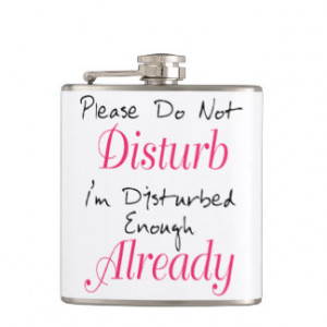 Please Don't Disturb - Funny Quote Flask