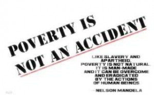 Nelson Mandela quote against poverty.
