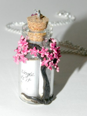 Cherry Blossom Tree, Sakura Necklace with Quote