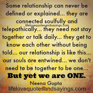 Some Relationship Can Never Be Defined Or Explained.