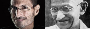 Do the old Mahatma Gandhi and the old Steve Jobs look alike?