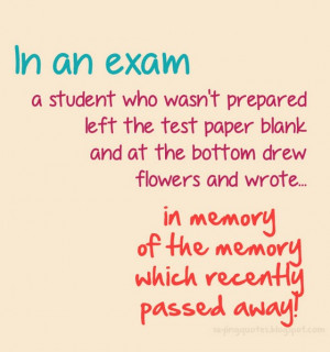 in an exam a student who wasnt prepared