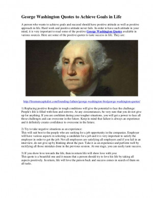 George Washington Quotes To Achieve Goals In Life