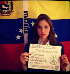 Nuestra Miss Universo 2013, Gabriela Isler se Pronuncia en Apoyo a # ...