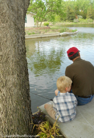 Grandpa Two Kids Fishing