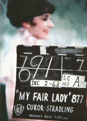 Audrey Hepburn on the set of My Fair Lady, 1963.