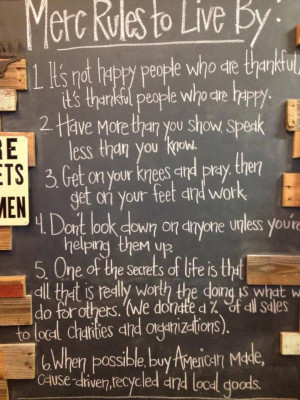 Mercantile's Rules To Live By