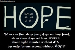 hope quotes hope image Hope Quotes: One Second Without Hope