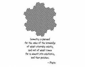 Science art mathematics- Plato quote and Gosper Curve vinyl wall decal ...