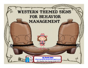 Western Themed Behavior Management Signs with Quotes