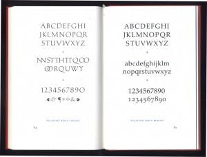Specimen spread for Palatino Nova Titling and Palatino Nova Roman ...