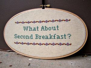 What About Second Breakfast - Lord of the Rings - Cross Stitch Wall ...