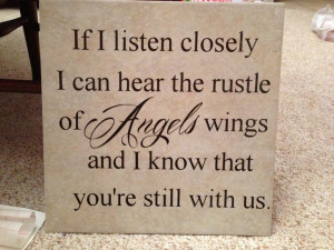 Tile with vinyl lettering. Quote: angels