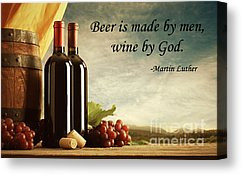 Wine Quotes Canvas Prints - Wine God Quote Canvas Print by John Lehman