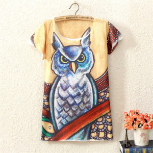 2014 hot sale fashion brand T shirt women funny sport owl t- shirts ...