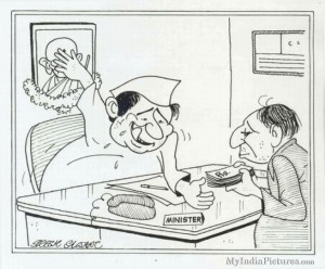 Indian Corrupt Politician Funny Cartoon