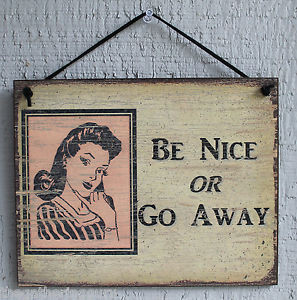 ... Or Go Away Welcome House Home Quote Saying Wood Sign Wall Decor Ebay