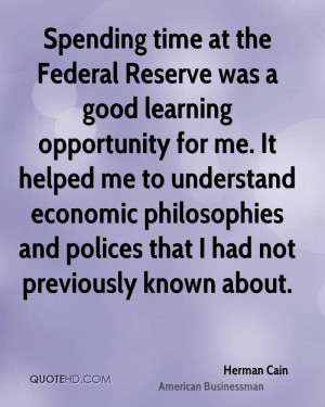 Spending time at the Federal Reserve was a good learning opportunity ...