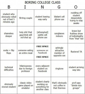 ... Full Size | More boring college class bingo funny quotes jokes and