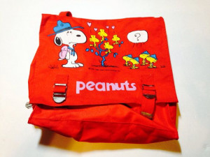 Snoopy Woodstock Backpack Red 1980s Super Cute by VintyThreads, $20.00
