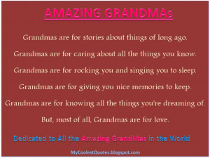 grandmas grandmas are for stories about things of long ago grandmas ...