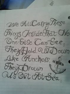 BMTH lyrics for my collarbone... sketched this myself More