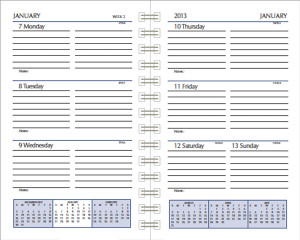Free Printable Weekly Calendar Templates 2013