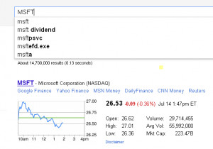 Get the real-time stock quotes using Google search. Just type in the ...