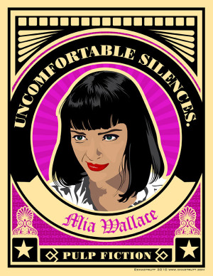 Pulp Fiction. Mia Wallace in Impressive Vector Movie Posters