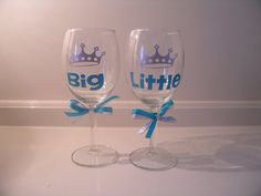 Sorority Big and Little Wine Glass Set of 2 Greek by CutitOutVinyl, $ ...