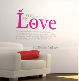 You Are My Love Quotes Wall Stickers