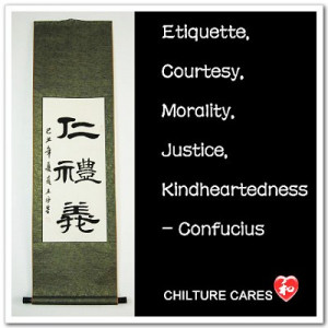 Three Tenets of Confucius Quotes Chinese Calligraphy Wall Scroll