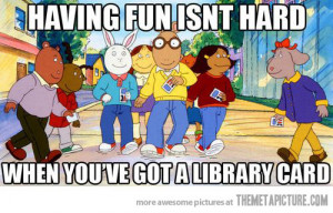 Funny photos funny Arthur cartoon library card